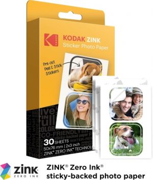 Kodak ZINK 2x3'' 50x76 mm 30 Sheets Pre-Cut Sticker Photo Paper Kodak ZINK 2x3'' 50x76 mm 30 Sheets Pre-Cut Sticker Photo Paper