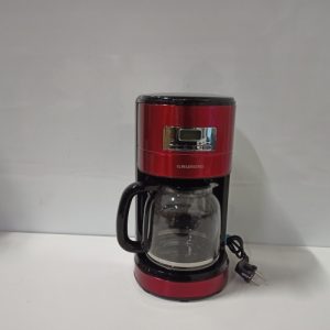 Ecost customer return Grundig KM 6330 Coffee Machine Red Sense Digital Clock Programmable Start Time