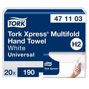 Leaflet towel paper Tork Xpress Multifold Universal H2 2 layers, 23,4 x 21,3 cm (20 pcs)