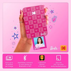 Barbie x Kodak STEP Slim Instant Mobile Photo printer Colour ZINK 2x3'' 1ppm, Bluetooth, Pink Barbie x Kodak STEP Slim Instant Mobile Photo printer Colour ZINK 2x3'' 1ppm, Bluetooth, Pink