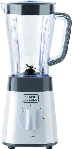 Ecost Customer Return Black + Decker BxJB500E - Blender Mixeur 500W, Plastic Bol 1.5L, 2 speeds +