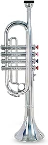 Ecost Customer Return Bontempi 32 4231: silver trumpet with 4 colorful keys/notes