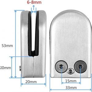 Ecost Customer Return Pack of 24 Stainless Steel Glass Holder Clamps, Suitable for 6-8 mm Glass Ecost Customer Return Pack of 24 Stainless Steel Glass Holder Clamps, Suitable for 6-8 mm Glass