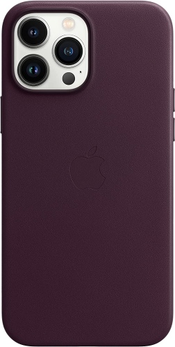 Ecost Customer Return Apple Leather Case with Magsafe (for iPhone 13 Pro Max) - Dark Cherry