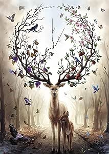 Ecost Customer Return Ravensburger Puzzle 80494 - Magical Deer - 500-piece puzzle for adults and chi
