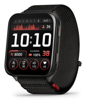 Garmin Venu X1 Smart Watch Black, Slate Titanium Caseback / Black ComfortFit Nylon Band