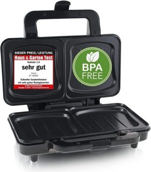 Ecost Customer Return Emerio XXL Sandwichtoaster für alle Toastgrößen geeignet, BPA frei, große M