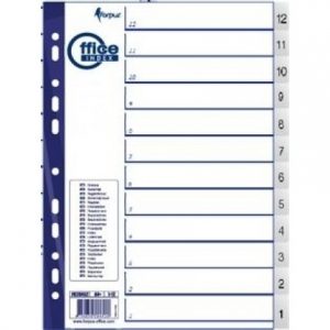 Separation sheets Forpus A4, 12-1 numbers, plastic