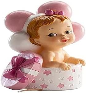 Ecost Customer Return Dekora - baptism decoration figure: baby girl with gifts and balloons