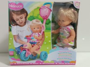 Ecost Customer Return Nenuco and Her Tricycle Baby Doll with Cute Dress, Pink Tricycle with Basket, Ecost Customer Return Nenuco and Her Tricycle Baby Doll with Cute Dress, Pink Tricycle with Basket,