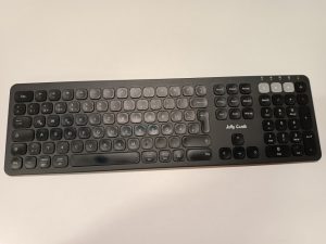 Ecost Customer Return, Bluetooth Keyboard, 3 Channels Multi-Device Wireless Keyboard with Fullsize Q Ecost Customer Return, Bluetooth Keyboard, 3 Channels Multi-Device Wireless Keyboard with Fullsize Q
