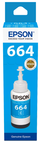 Epson 664C (C13T66424A) Ink Refill Bottle, Cyan