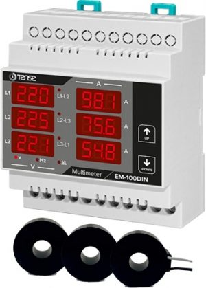 Ecost customer return Tense Elektronik EM100DIN Digital Multimeter For Measuring Current (1A100A), V