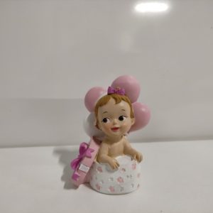 Ecost Customer Return Dekora - baptism decoration figure: baby girl with gifts and balloons