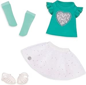 Ecost Customer Return Glitter Girls Doll Clothing 36 cm, Glitter T-Shirt and Tulle Skirt Outfit – To