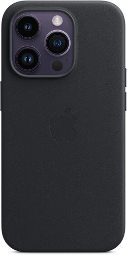 Ecost Customer Return Apple Magsafe Case in leather for iPhone 14 Pro- midnight