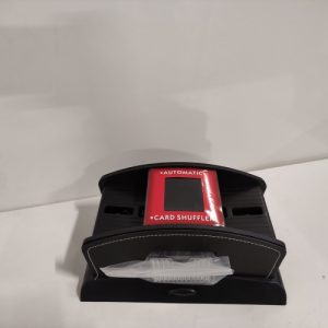 Ecost customer return Relaxdays, schwarz Kartenmischer Elektrisch, Leder, 2 Decks, Mischgerät zum Mi