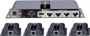 Ecost Customer Return PremiumCord - HDMI 1-4 splitter with CAT6 / 6a / 7, Full HD, 3D extender
