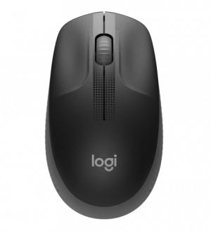 Logitech M190 Full-Size Wireless Mouse, RF Wireless, 1000 DPI, Charcoal