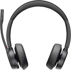 Poly Voyager 4320 MS Teams Wireless Headset, Bluetooth, USB-C, +BT700 dongle, +Charging Stand, Black