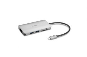 Kensington UH1400P Mobile Hub/Docking Station, 8-in-1 USB-C, Gray