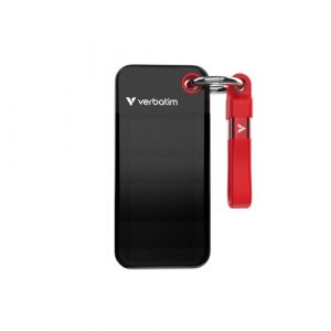 Verbatim 32192 Pocket SSD Drive 1TB, USB-C 3.2 Gen 2, M.2, up to 1000MB/s, Black/Red
