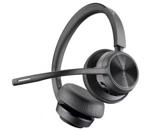 Poly Voyager 4320 UC Stereo Wireless Headset, Bluetooth, USB-A,+BT700 dongle, +Charging Stand, Black