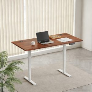 Adjustable Height Table Up Up Bjorn II White, Table top M Dark Walnut Adjustable Height Table Up Up Bjorn II White, Table top M Dark Walnut