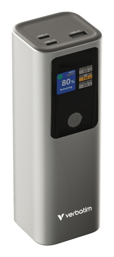 Verbatim 32269 Charge 'n' Go Power Bank 27000mAh 183W, USB-C, USB-A, Grey Verbatim 32269 Charge 'n' Go Power Bank 27000mAh 183W, USB-C, USB-A, Grey