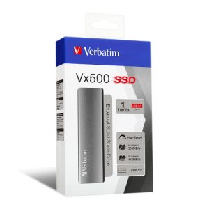 Verbatim 47444 Vx500 External SSD Drive 1TB, USB-C 3.2 Gen 2, Silver Verbatim 47444 Vx500 External SSD Drive 1TB, USB-C 3.2 Gen 2, Silver