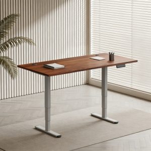 Adjustable Height Table Up Up Bjorn II Gray, Table top M Dark Walnut Adjustable Height Table Up Up Bjorn II Gray, Table top M Dark Walnut