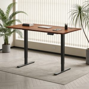 Adjustable Height Table Up Up Bjorn II Black, Table top M Dark Walnut Adjustable Height Table Up Up Bjorn II Black, Table top M Dark Walnut