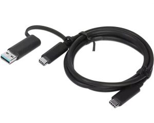 Lenovo 4X90U90618 Hybrid USB-A/USB-C Male to USB-C Male Cable 1m, Black