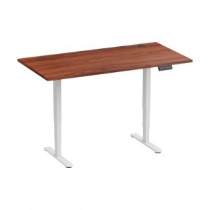 Adjustable Height Table Up Up Bjorn II White, Table top M Dark Walnut