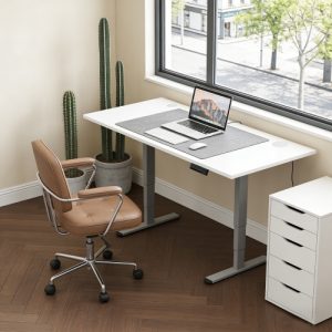 Adjustable Height Table Up Up Bjorn II Gray, Table top L White