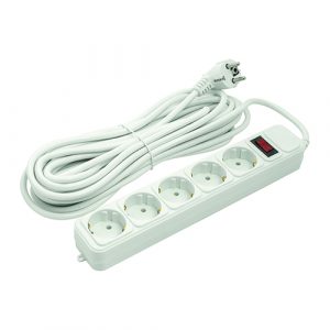 Extension cord 10m, 5 sockets, with switch | PPSA10M100S5