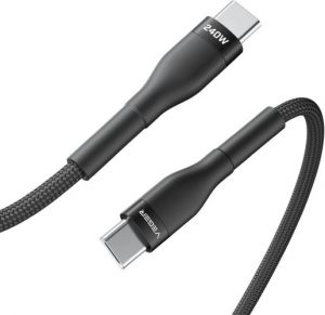 Veger Cable USB-C to USB-C PD 48V 5A 240W CC03 1.5m, Black Veger Cable USB-C to USB-C PD 48V 5A 240W CC03 1.5m, Black