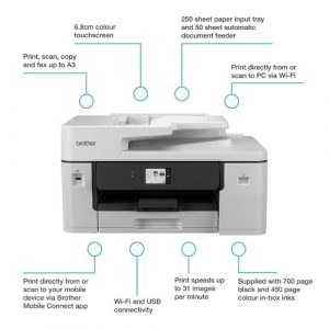 Brother MFC-J6760DW Printer Inkjet Colour MFP A3 31 ppm USB Wi-Fi Ethernet LAN Brother MFC-J6760DW Printer Inkjet Colour MFP A3 31 ppm USB Wi-Fi Ethernet LAN