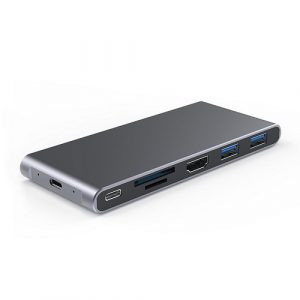 Adapter USB-C - HDMI, 2x USB 3.0, SD, TF, PD60W + M.2 NGFF SSD Case | CA913855