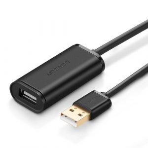 Extension cable with amplifier USB A plug - A socket 10m black US121 UGREEN