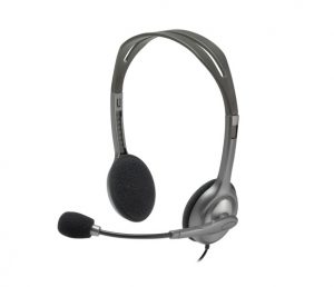 Logitech H110 Stereo Wired Headset, 3.5mm jack, Black/Silver