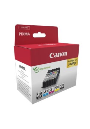 Canon PGI-580/CLI-581 (2078C007) Ink Cartridge Multipack, PGBK/BK/C/M/Y Canon PGI-580/CLI-581 (2078C007) Ink Cartridge Multipack, PGBK/BK/C/M/Y