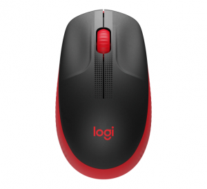Logitech M190 Full-Size Wireless Mouse, RF Wireless, 1000 DPI, Red