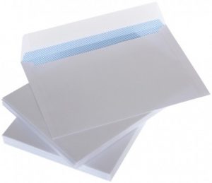 Envelopes with stripe C65 114x229 mm, white 80g, Box 1000 pcs