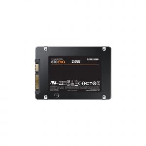 SSD|SAMSUNG|870 EVO|250GB|SATA|MLC|Write speed 530 MBytes/sec|Read speed 560 MBytes/sec|2,5"|TBW 150 TB|MTBF 1500000 hours|MZ-77E250B/EU