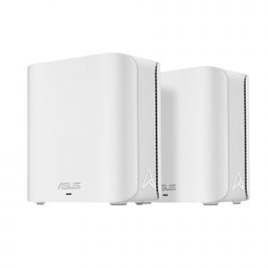 Wireless Router|ASUS|ZenWiFi BD4 (2-pack EU+UK)|Product type Mesh system|Qtty 2 pc(s)|Wi-Fi band Dual-band (2.4 GHz / 5 GHz)|Wi-Fi 7 (802.11be)|Ethernet WAN Yes|2xEthernet LAN (RJ-45) ports|WLAN speed 2882 Mbit/s|Internal memory 512 MB|Flash memory 128 MB|White|90IG0960-MO3C20