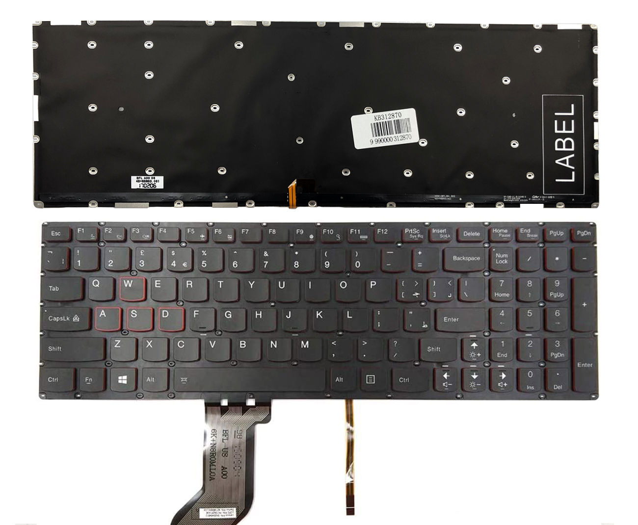 Keyboard Lenovo: Ideapad Y700, Y700-15ISK, Y700-17ISK