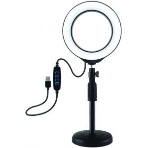 LED Ring Lamp 16cm With Desktop Mount 18-28cm, USB | PU392