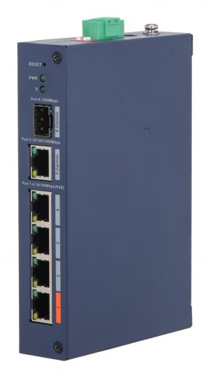 Switch|DAHUA|Switch type Managed|Switch layer L2|Form factor Desktop|4xRJ-45 ports|RJ-45 Ports Type Fast Ethernet (10/100)|4xFast Ethernet (copper) ports quantity|1xGigabit Ethernet (copper) ports quantity|1xSFP module slots quantity|1xFiber uplink ports quantity|Power over Ethernet (PoE) Yes|4xPower over Ethernet (PoE) ports quantity|Total Power over Ethernet (PoE) budget 60 W|CHS4106-4ET-60