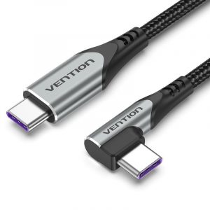 CABLE USB-C TO USB-C R.ANGLE/1M GRAY TAKHF VENTION